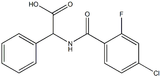 2-[(4-chloro-2-fluorophenyl)formamido]-2-phenylacetic acid 化学構造式