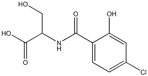 2-[(4-chloro-2-hydroxybenzoyl)amino]-3-hydroxypropanoic acid Structure