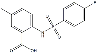 2-[(4-fluorobenzene)sulfonamido]-5-methylbenzoic acid 结构式