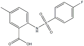 2-[(4-fluorobenzene)sulfonamido]-5-methylbenzoic acid 化学構造式