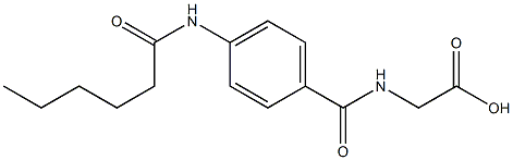 2-[(4-hexanamidophenyl)formamido]acetic acid Structure