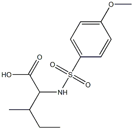 2-[(4-methoxybenzene)sulfonamido]-3-methylpentanoic acid Struktur