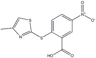 2-[(4-methyl-1,3-thiazol-2-yl)sulfanyl]-5-nitrobenzoic acid,,结构式