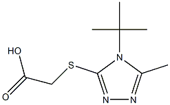 2-[(4-tert-butyl-5-methyl-4H-1,2,4-triazol-3-yl)sulfanyl]acetic acid 化学構造式