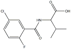 2-[(5-chloro-2-fluorophenyl)formamido]-3-methylbutanoic acid 化学構造式