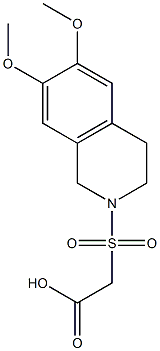 2-[(6,7-dimethoxy-1,2,3,4-tetrahydroisoquinoline-2-)sulfonyl]acetic acid Struktur