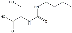 2-[(butylcarbamoyl)amino]-3-hydroxypropanoic acid 化学構造式