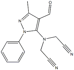 2-[(cyanomethyl)(4-formyl-3-methyl-1-phenyl-1H-pyrazol-5-yl)amino]acetonitrile Structure