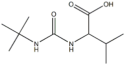 2-[(tert-butylcarbamoyl)amino]-3-methylbutanoic acid 化学構造式