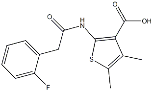 2-[2-(2-fluorophenyl)acetamido]-4,5-dimethylthiophene-3-carboxylic acid 化学構造式