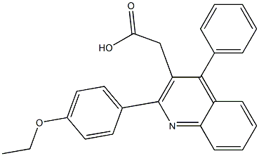 2-[2-(4-ethoxyphenyl)-4-phenylquinolin-3-yl]acetic acid,,结构式