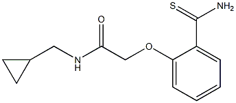 2-[2-(aminocarbonothioyl)phenoxy]-N-(cyclopropylmethyl)acetamide Structure