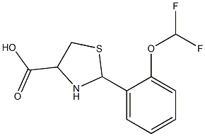 2-[2-(difluoromethoxy)phenyl]-1,3-thiazolidine-4-carboxylic acid 结构式