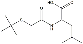 2-[2-(tert-butylsulfanyl)acetamido]-4-methylpentanoic acid 化学構造式