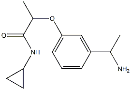 2-[3-(1-aminoethyl)phenoxy]-N-cyclopropylpropanamide Struktur