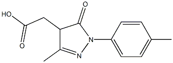 2-[3-methyl-1-(4-methylphenyl)-5-oxo-4,5-dihydro-1H-pyrazol-4-yl]acetic acid,,结构式