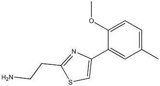 2-[4-(2-methoxy-5-methylphenyl)-1,3-thiazol-2-yl]ethanamine,,结构式