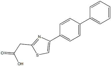 2-[4-(4-phenylphenyl)-1,3-thiazol-2-yl]acetic acid Struktur