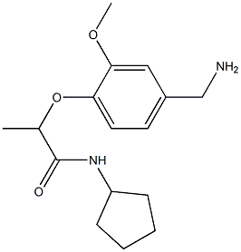 2-[4-(aminomethyl)-2-methoxyphenoxy]-N-cyclopentylpropanamide Structure