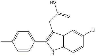 2-[5-chloro-2-(4-methylphenyl)-1H-indol-3-yl]acetic acid 结构式