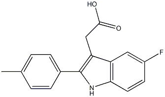 2-[5-fluoro-2-(4-methylphenyl)-1H-indol-3-yl]acetic acid Struktur