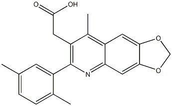 2-[6-(2,5-dimethylphenyl)-8-methyl-2H-[1,3]dioxolo[4,5-g]quinolin-7-yl]acetic acid Structure