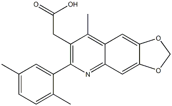 2-[6-(2,5-dimethylphenyl)-8-methyl-2H-[1,3]dioxolo[4,5-g]quinolin-7-yl]acetic acid|