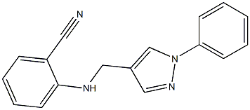 2-{[(1-phenyl-1H-pyrazol-4-yl)methyl]amino}benzonitrile,,结构式