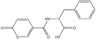 2-{[(2-oxo-2H-pyran-5-yl)carbonyl]amino}-3-phenylpropanoic acid Struktur