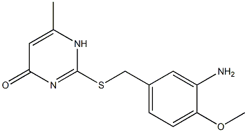 2-{[(3-amino-4-methoxyphenyl)methyl]sulfanyl}-6-methyl-1,4-dihydropyrimidin-4-one Structure