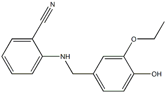 2-{[(3-ethoxy-4-hydroxyphenyl)methyl]amino}benzonitrile,,结构式