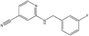 2-{[(3-fluorophenyl)methyl]amino}pyridine-4-carbonitrile Struktur