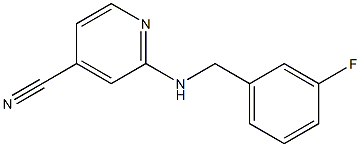 2-{[(3-fluorophenyl)methyl]amino}pyridine-4-carbonitrile 化学構造式