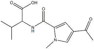 2-{[(4-acetyl-1-methyl-1H-pyrrol-2-yl)carbonyl]amino}-3-methylbutanoic acid Struktur