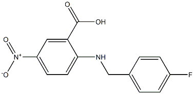 2-{[(4-fluorophenyl)methyl]amino}-5-nitrobenzoic acid,,结构式