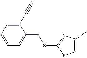 2-{[(4-methyl-1,3-thiazol-2-yl)sulfanyl]methyl}benzonitrile 化学構造式