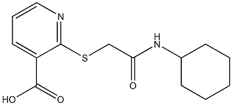2-{[(cyclohexylcarbamoyl)methyl]sulfanyl}pyridine-3-carboxylic acid,,结构式