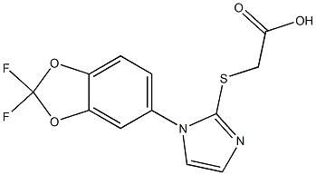 2-{[1-(2,2-difluoro-2H-1,3-benzodioxol-5-yl)-1H-imidazol-2-yl]sulfanyl}acetic acid 结构式