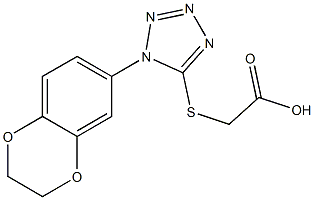 2-{[1-(2,3-dihydro-1,4-benzodioxin-6-yl)-1H-1,2,3,4-tetrazol-5-yl]sulfanyl}acetic acid,,结构式