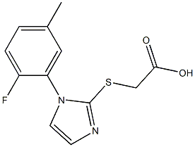 2-{[1-(2-fluoro-5-methylphenyl)-1H-imidazol-2-yl]sulfanyl}acetic acid 结构式