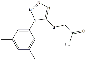 2-{[1-(3,5-dimethylphenyl)-1H-1,2,3,4-tetrazol-5-yl]sulfanyl}acetic acid,,结构式