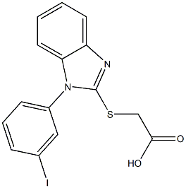 2-{[1-(3-iodophenyl)-1H-1,3-benzodiazol-2-yl]sulfanyl}acetic acid,,结构式