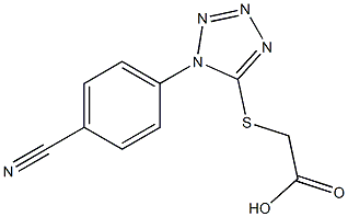 2-{[1-(4-cyanophenyl)-1H-1,2,3,4-tetrazol-5-yl]sulfanyl}acetic acid,,结构式