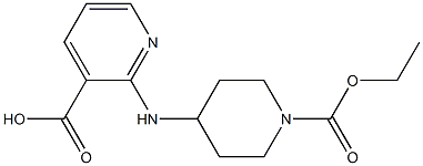 2-{[1-(ethoxycarbonyl)piperidin-4-yl]amino}pyridine-3-carboxylic acid 化学構造式