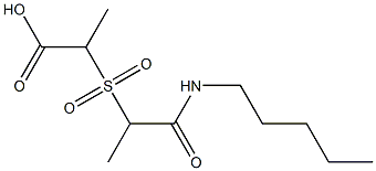 2-{[1-(pentylcarbamoyl)ethane]sulfonyl}propanoic acid 化学構造式