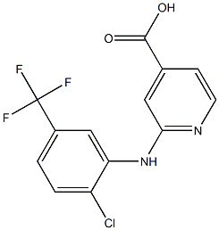 2-{[2-chloro-5-(trifluoromethyl)phenyl]amino}pyridine-4-carboxylic acid 化学構造式