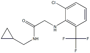 2-{[2-chloro-6-(trifluoromethyl)phenyl]amino}-N-(cyclopropylmethyl)acetamide 化学構造式