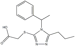 2-{[4-(1-phenylethyl)-5-propyl-4H-1,2,4-triazol-3-yl]sulfanyl}acetic acid,,结构式