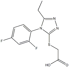 2-{[4-(2,4-difluorophenyl)-5-ethyl-4H-1,2,4-triazol-3-yl]sulfanyl}acetic acid 化学構造式