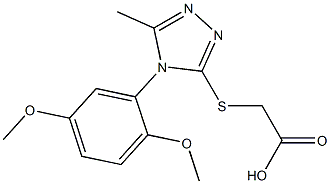 2-{[4-(2,5-dimethoxyphenyl)-5-methyl-4H-1,2,4-triazol-3-yl]sulfanyl}acetic acid 结构式